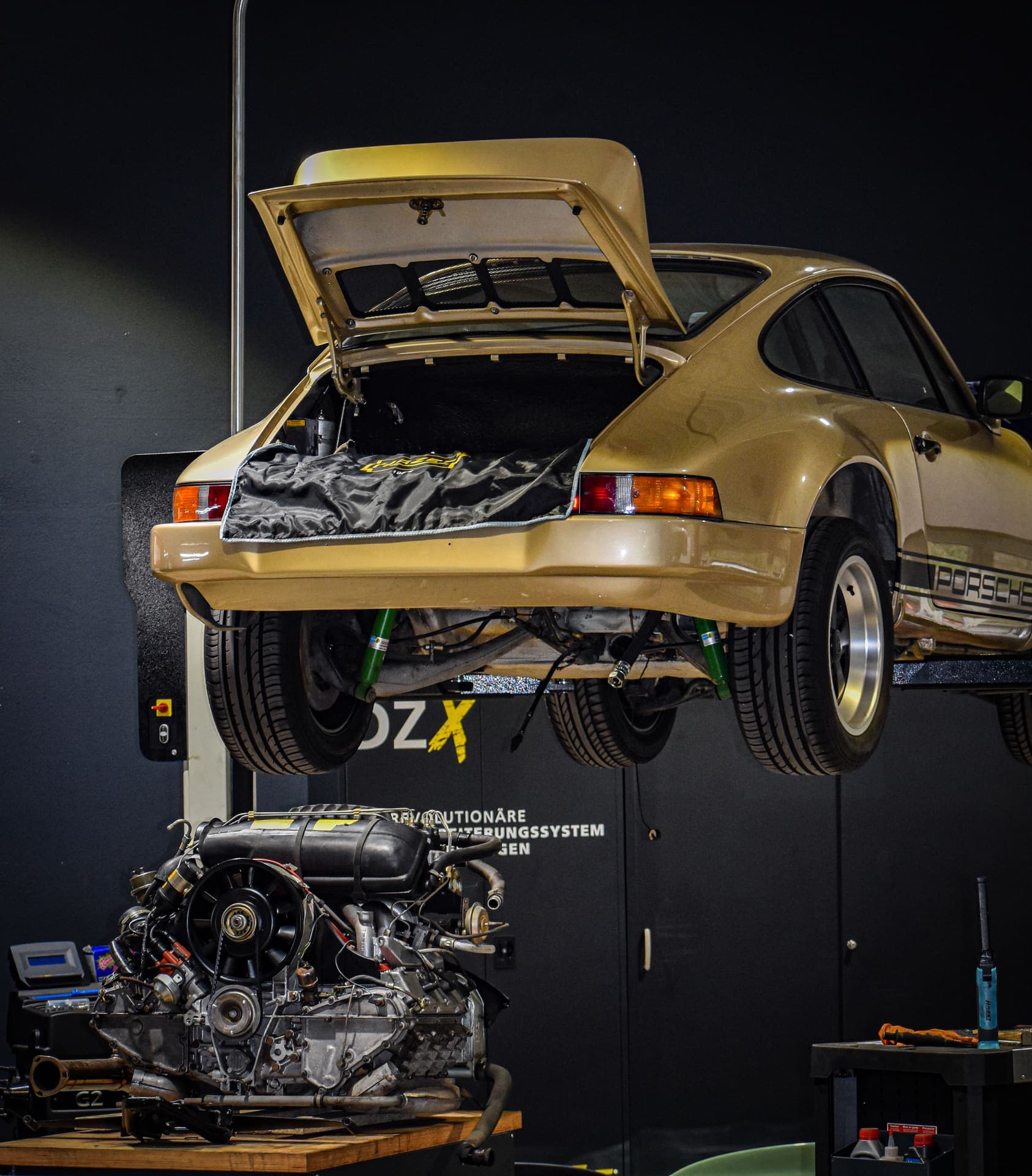 Porsche 911 auf dem Leistungsprüfstand